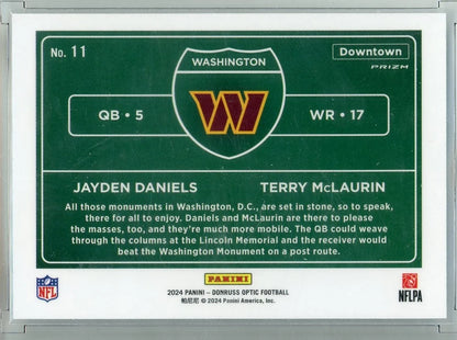 Jayden Daniels / Terry McLaurin 2024 Panini Donruss Optic Dual Downtown