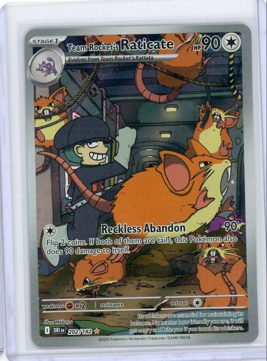 Team Rocket's Raticate 2025 Pokémon Destined Rivals Illustration Rare #202/182