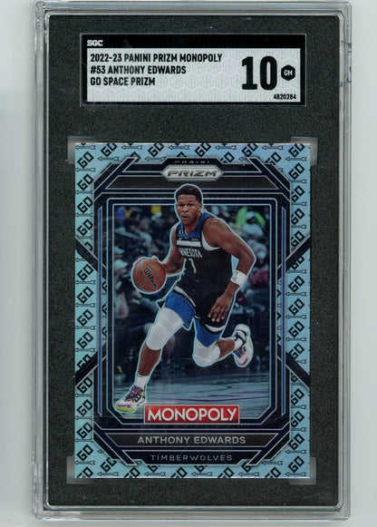 Anthony Edwards 2022-23 Panini Prizm Monopoly Go Space Prizm SGC 10