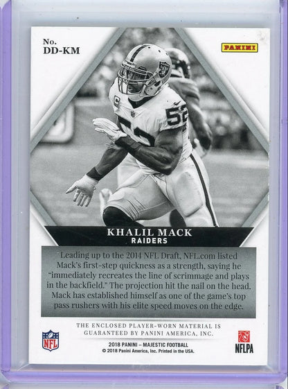 Khalil Mack 2018 Panini Majestic Distinguished Defenders relic #'d 01/25