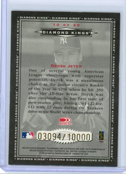 Derek Jeter 1997 Donruss Diamond Kings #'d 0394/10000