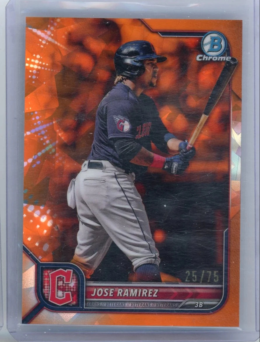Jose Ramirez 2022 Bowman Chrome Sapphire Orange Sapphire #'d 25/75