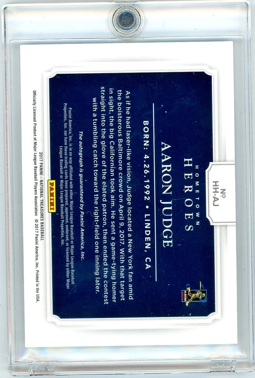 Aaron Judge 2017 Panini National Treasures Hometown Heroes Auto #'d 38/99