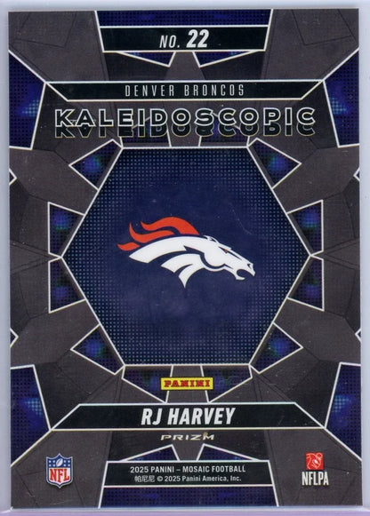 RJ Harvey 2025 Panini Mosaic Kaleidoscopic rookie card