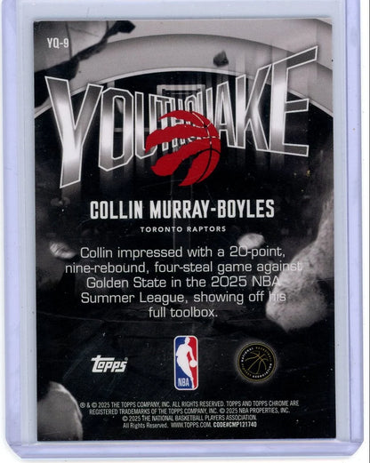 Collin Murray-Boyles 2025-26 Topps Chrome Youthquake Purple Refractor #'d 65/75