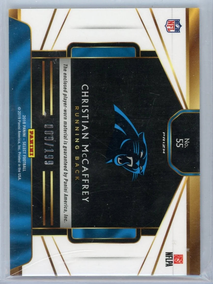 Christian McCaffrey 2018 Panini Select Patch #'d 009/199