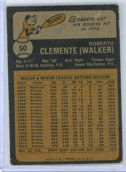 Roberto Clemente 1973 Topps #50
