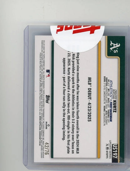 Nick Kurtz 2025 Topps Update Independence Day rookie card (Topps sealed) #'d 42/76