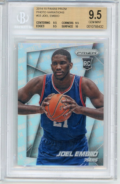 Joel Embiid 2014-15 Panini Prizm Photo Variation rookie card BGS 9.5
