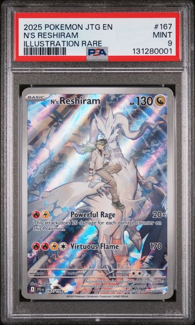 N's Reshiram 2025 Pokémon Journey Together Illustration Rare #167/159 PSA 9