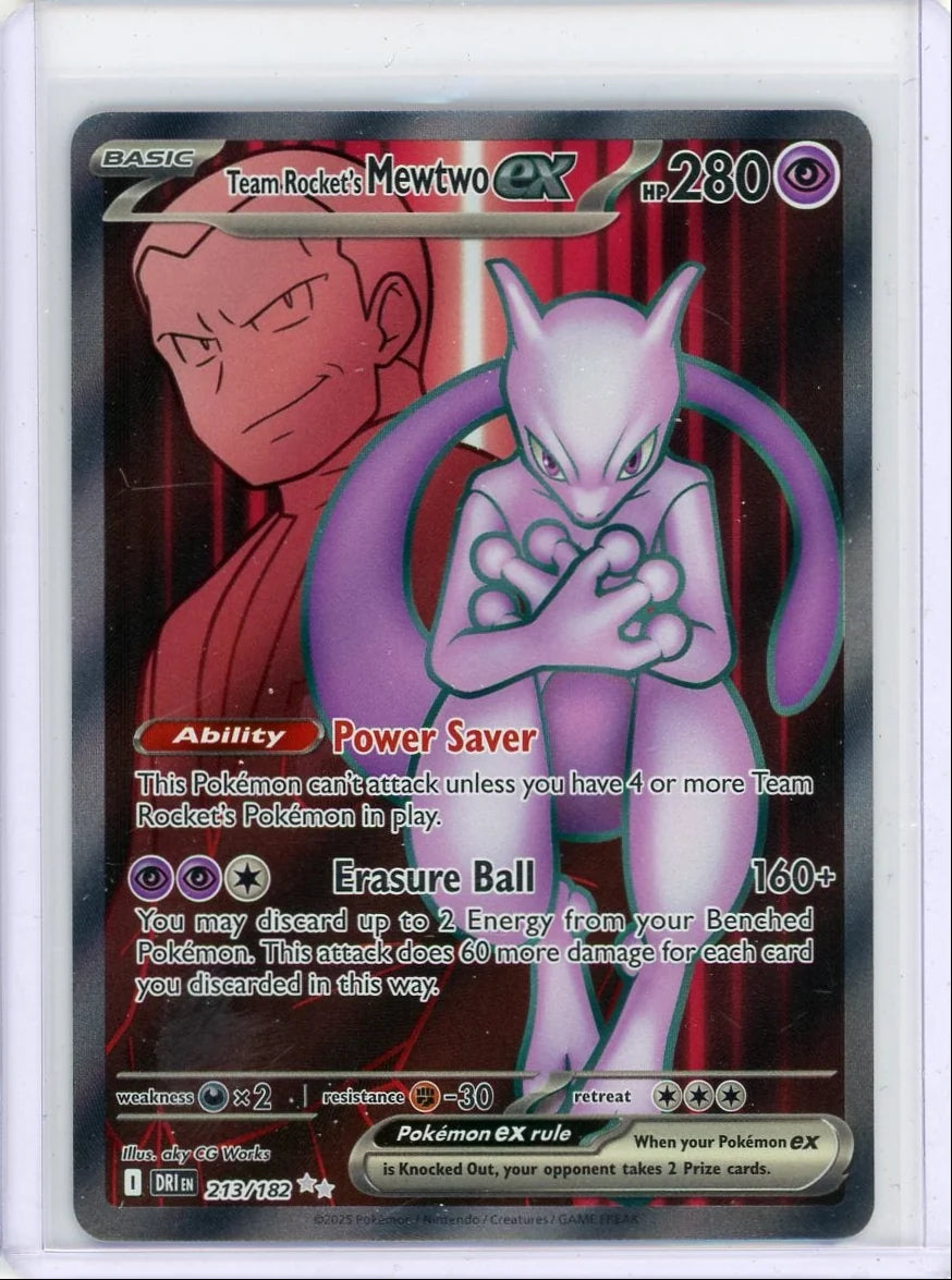 Team Rocket's Mewtwo ex Pokémon Destined Rivals Ultra Rare #213/182