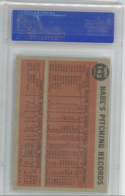 Babe Ruth 1962 Topps Greatest Sports Hero #143 PSA 8