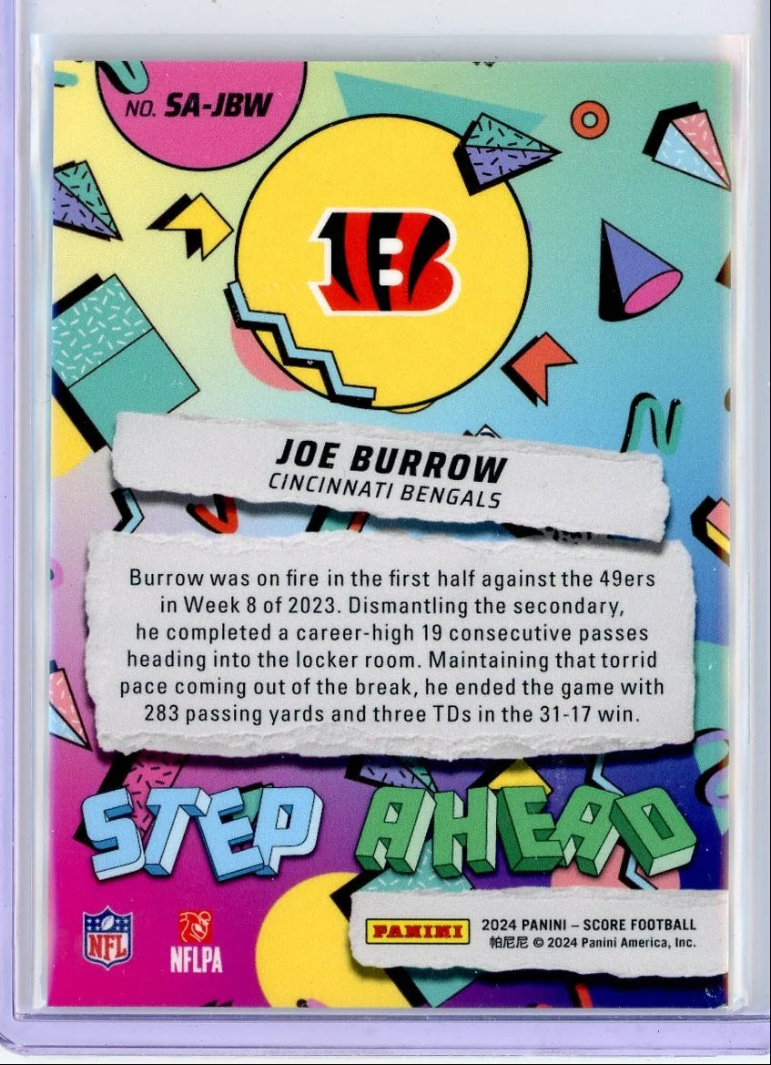 Joe Burrow 2024 Panini Score Step Ahead #SA-JBW