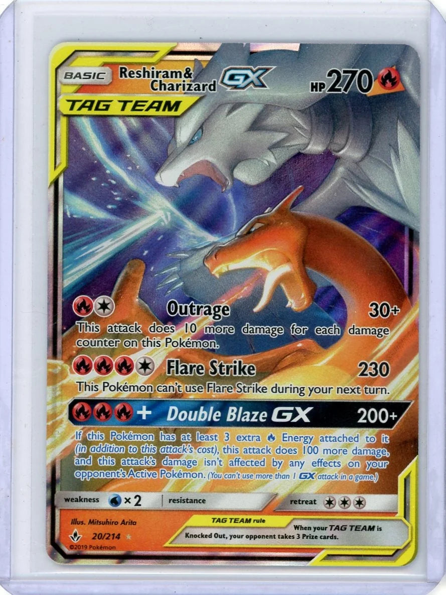 Reshiram & Charizard GX 2019 Pokemon Unbroken Bonds #20/214 (LP)