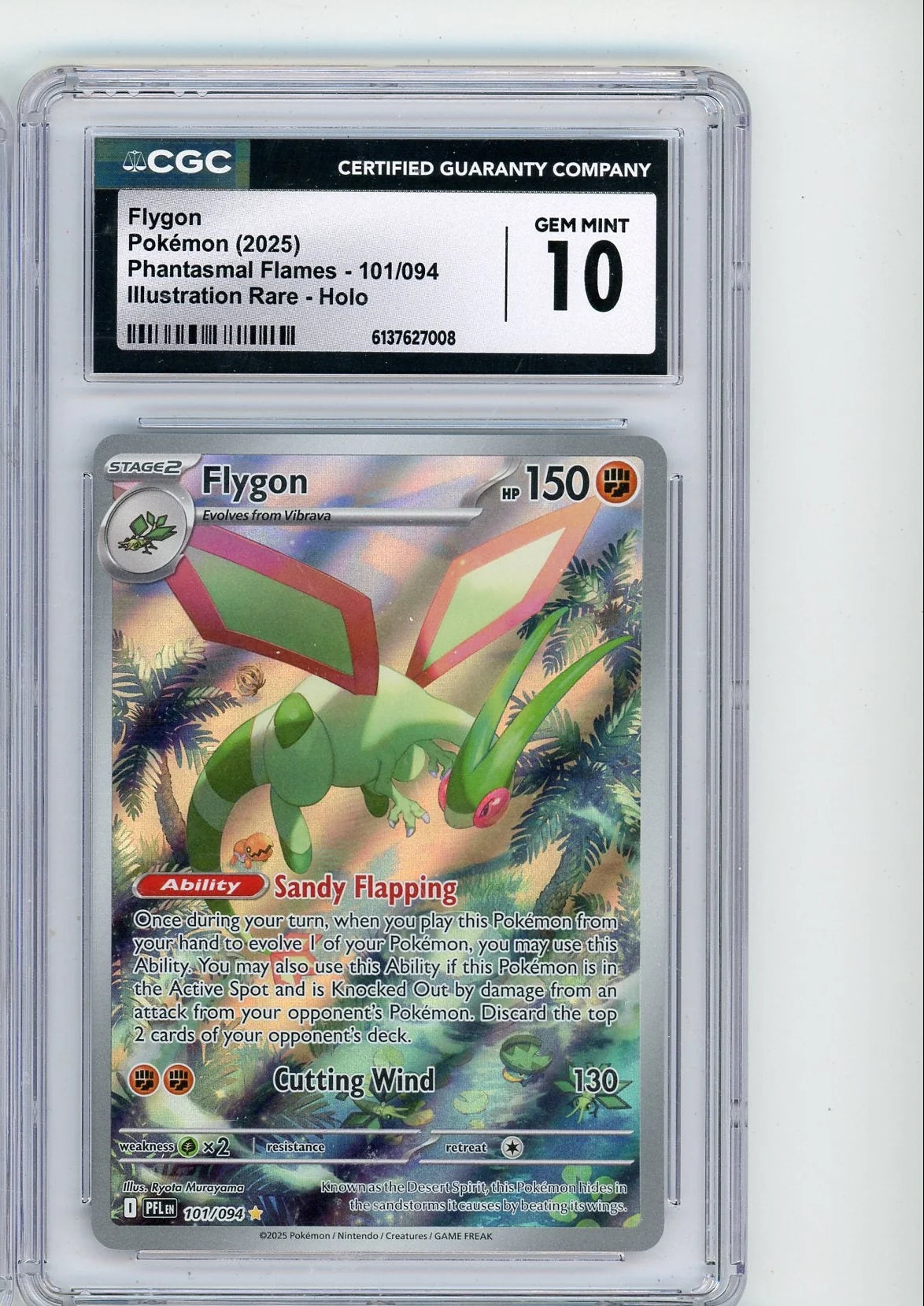 Flygon 2025 Pokemon Phantasmal Flames Illustration rare #101/094 CGC 10