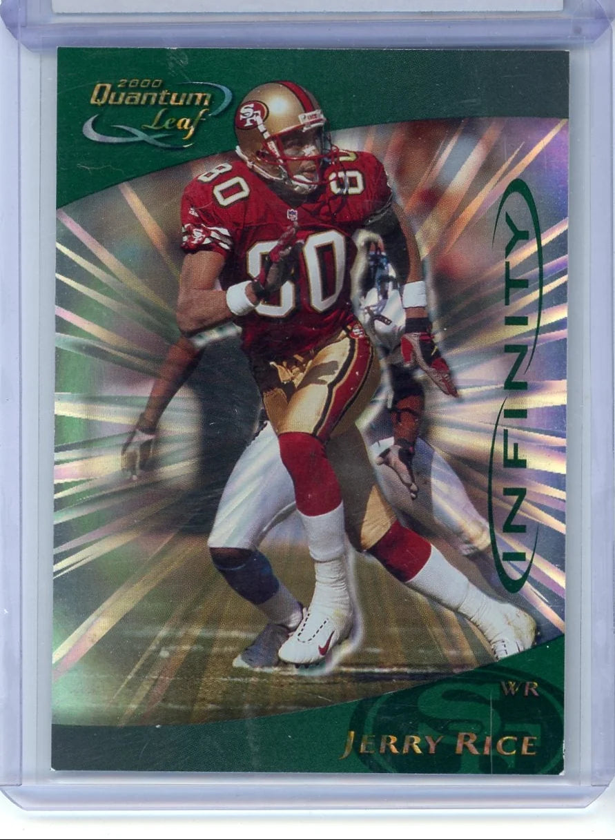 Jerry Rice 2000 Quantum Leaf Infinity Green #'d 18/50