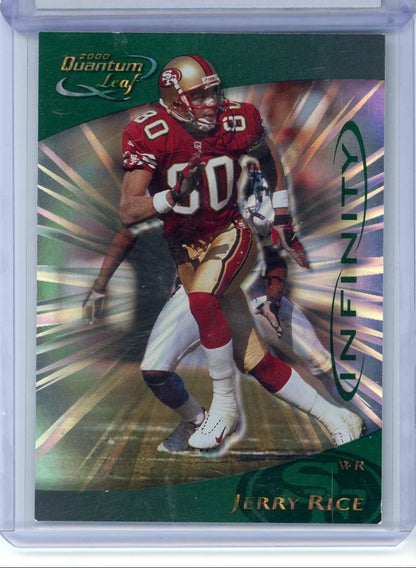 Jerry Rice 2000 Quantum Leaf Infinity Green #'d 18/50