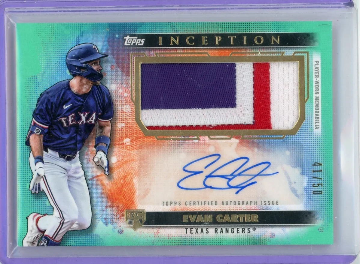 Evan Carter 2024 Topps Inception RPA #'d 41/50