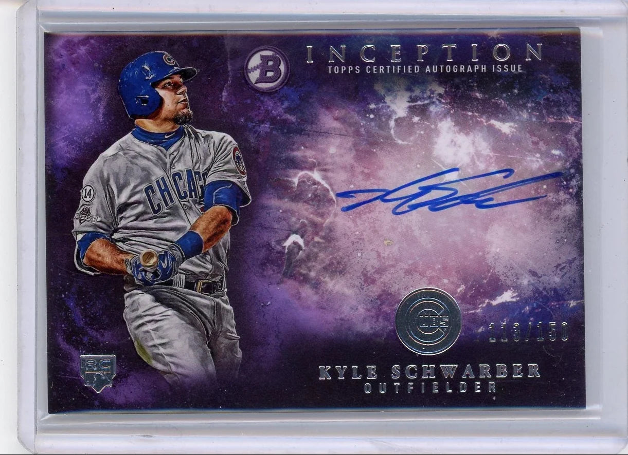 Kyle Schwarber 2016 Bowman Inception autograph RC #'d 113/150