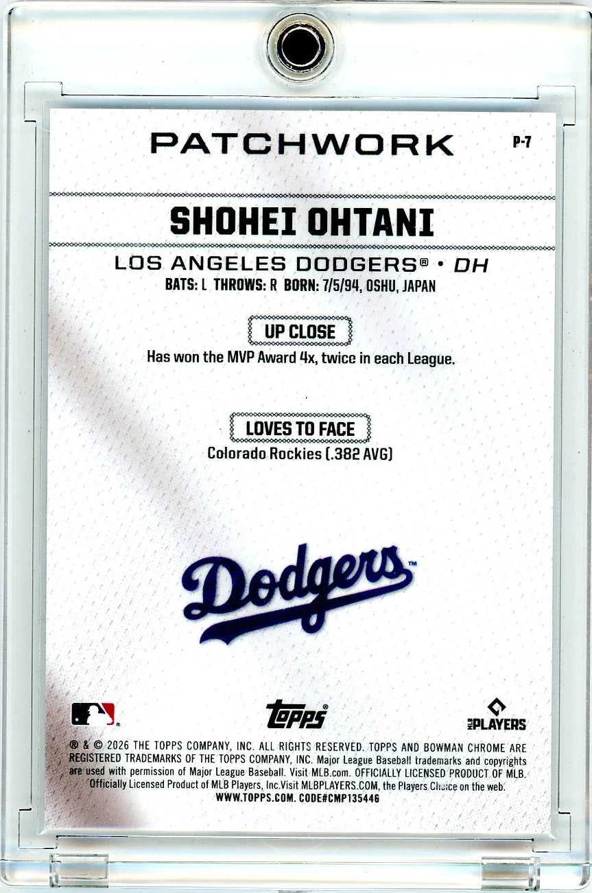 Shohei Ohtani Bowman 2026 Patchwork P-7 SSP