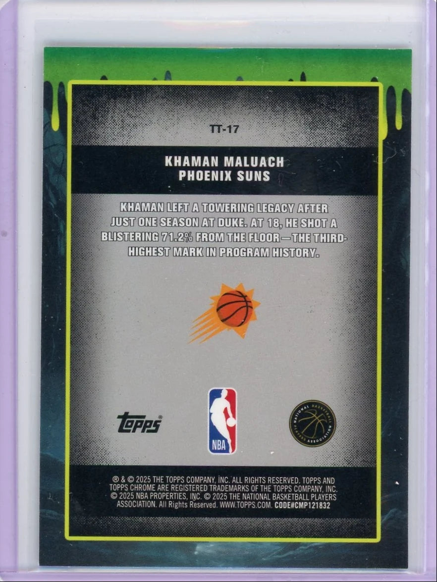 Khaman Maluach 2025 Topps Chrome Basketball Tall Tales Purple Geometric #'d 15/75