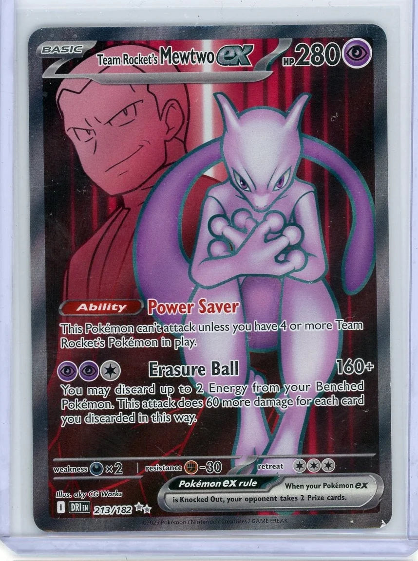 Team Rocket's Mewtwo ex Pokémon Destined Rivals Full-Art #213/182