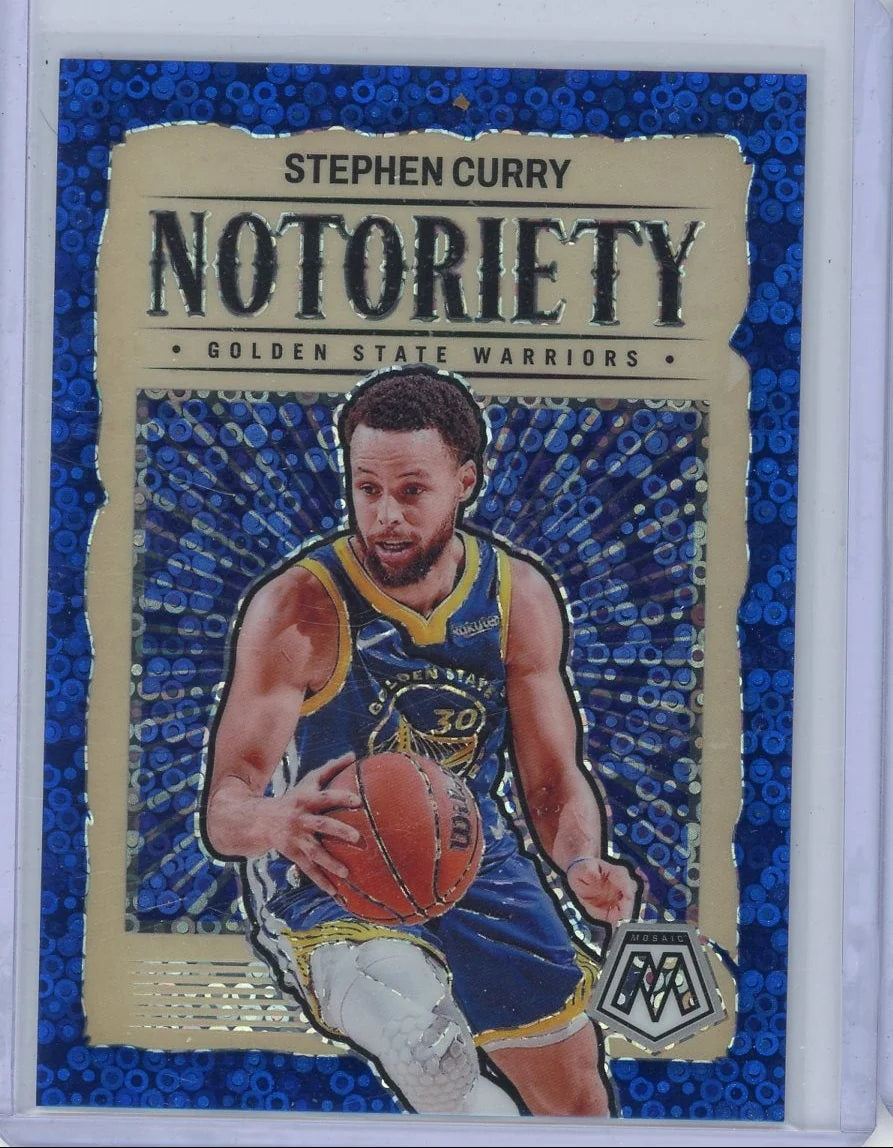 Stephen Curry 2023-24 Panini Mosaic Fast Break Notoriety blue #'d 10/85