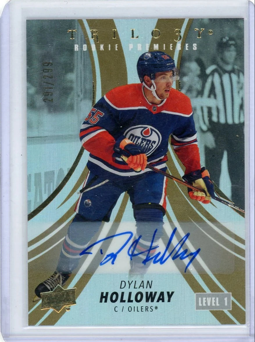 Dylan Holloway 2022-23 Upper Deck Trilogy autograph rookie card #'d 291/299