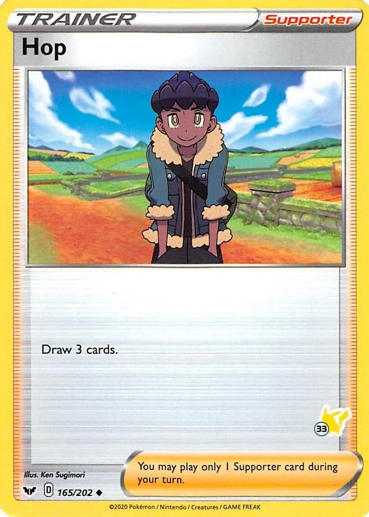 Hop - 165/202 (#33 Pikachu Stamped) (165/202) (Battle Academy 2022) (BA22)