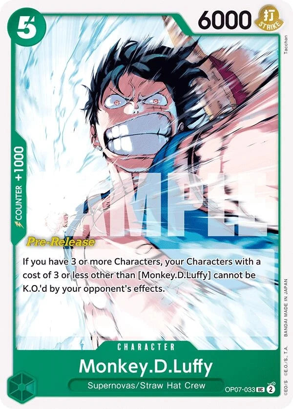 Monkey.D.Luffy (033) (OP07-033) (500 Years in the Future Pre-Release Cards) (OP07 PRE)