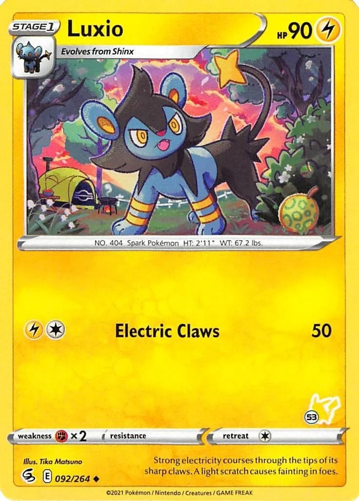 Luxio - 092/264 (#53 Pikachu Stamped) (092/264) (Battle Academy 2022) (BA22)
