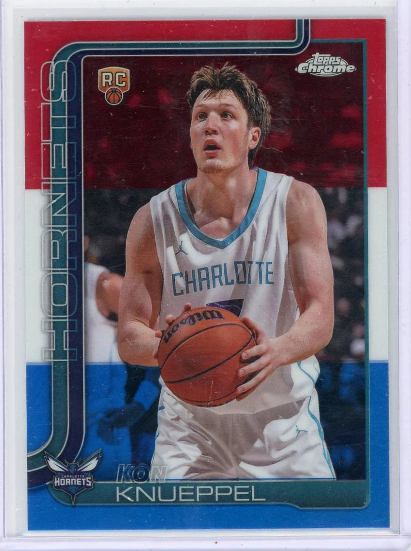 Kon Knueppel 2025 Topps Chrome Red White & Blue Refractor RC