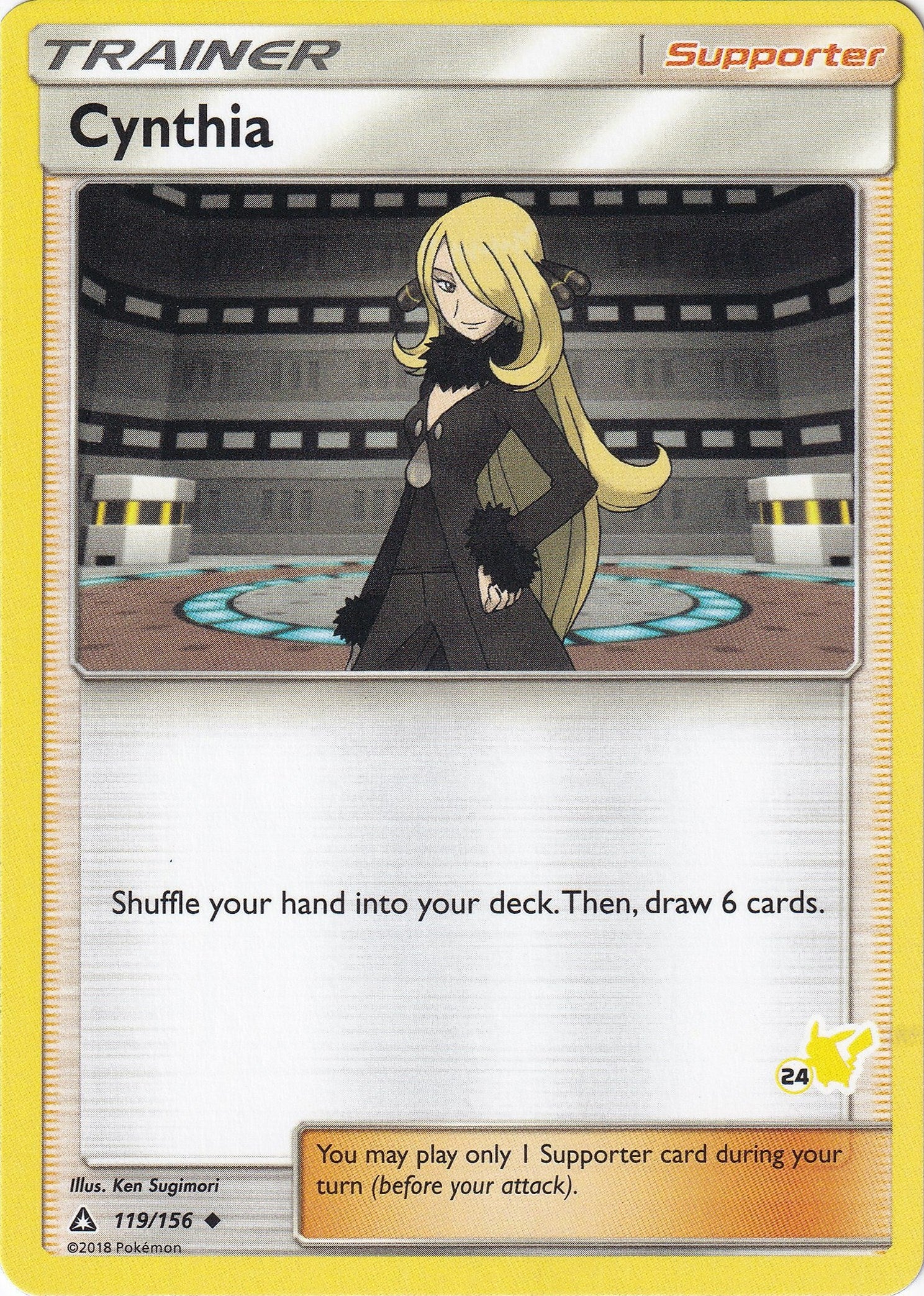 Cynthia - 119/156 (#24 Pikachu Stamped) (119/156) (Battle Academy) (BTA)