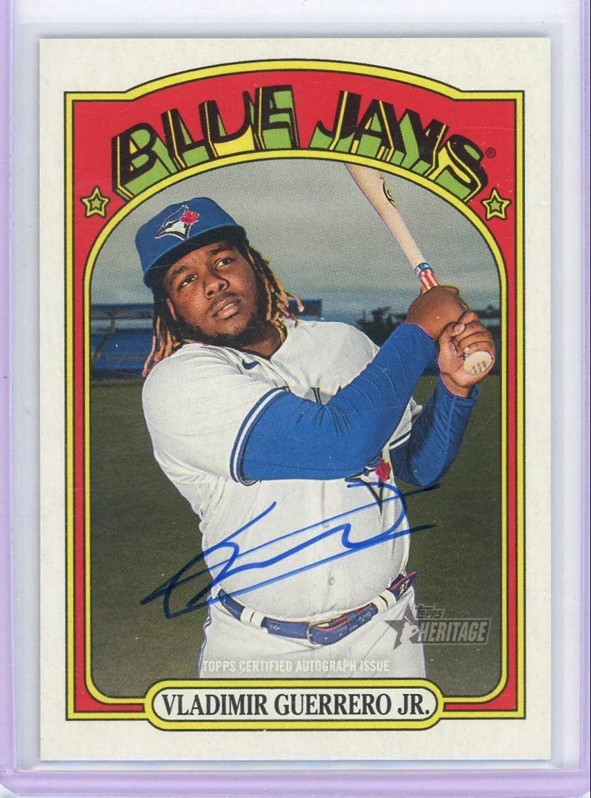 Vladimir Guerrero Jr. 2021 Topps Heritage Real Ones autograph blue ink
