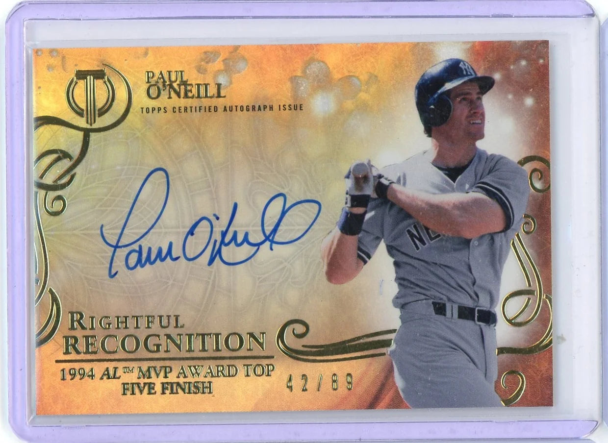 Paul O'Neill 2015 Topps Tribute Rightful Recognition Autograph #'d 42/89