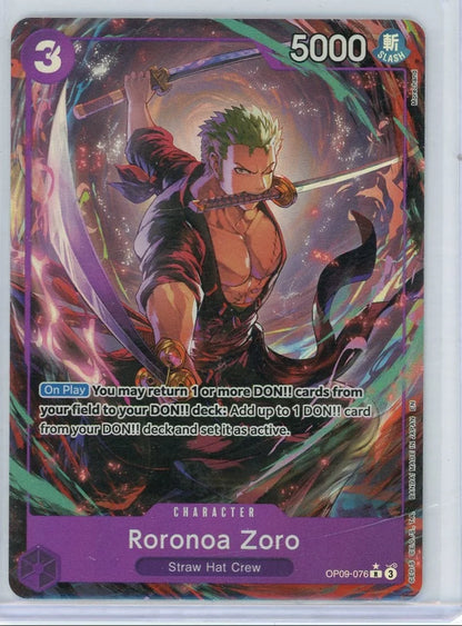 Roronoa Zoro One Piece Premium Booster Vol. 2 Rare Alt. Art #OP09-076
