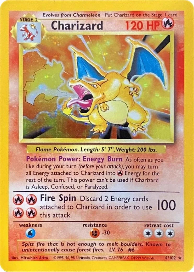 Charizard (Black Dot Error) (004/102) (Base Set) (BS)
