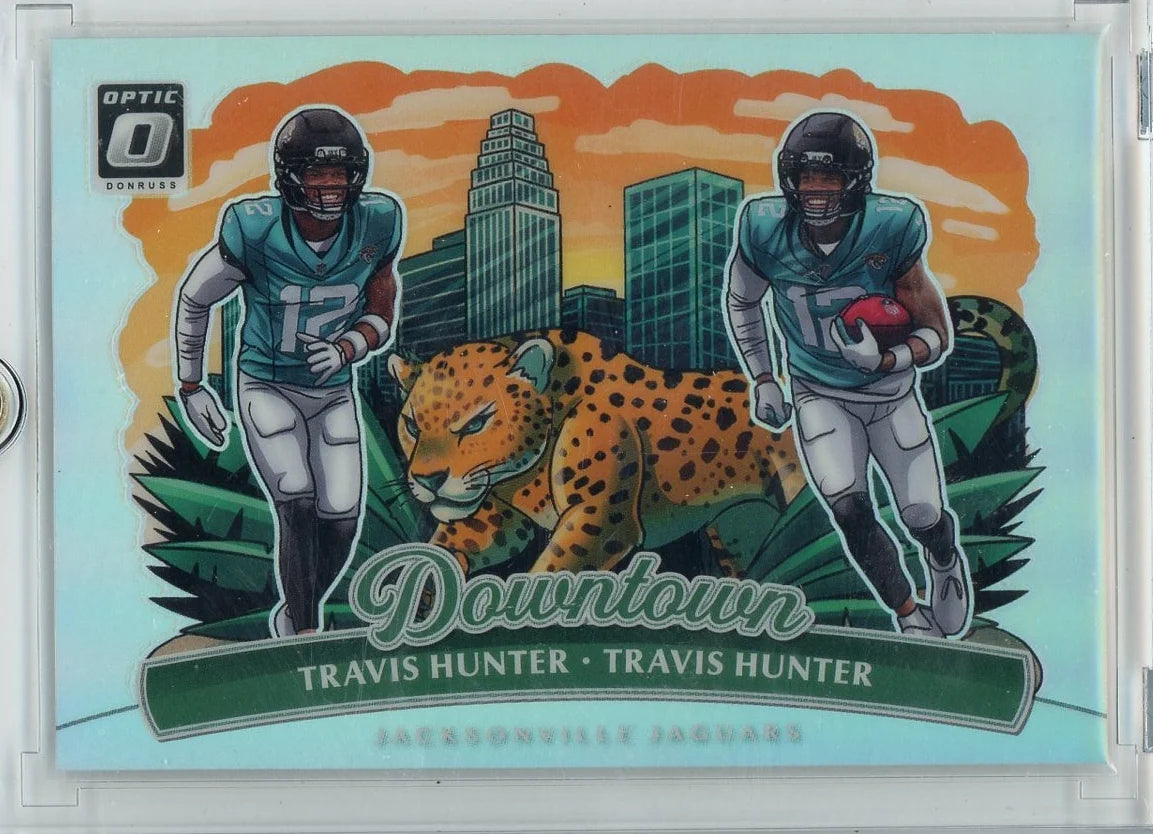 Travis Hunter 2025 Panini Donruss Optic Dual Downtown SSP