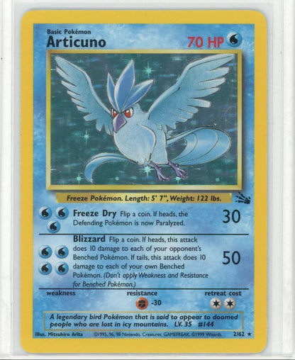 Articuno 1999 Pokemon Fossil holo #2/62