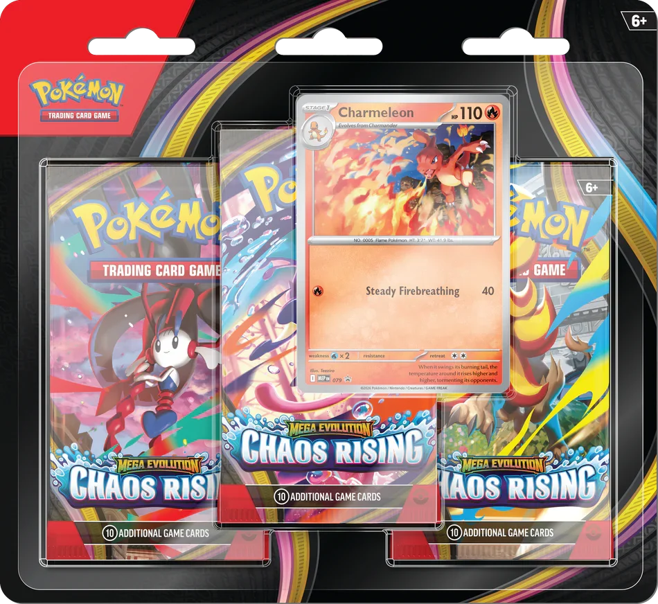 Pokémon Mega Evolution Chaos Rising 3-Pack Blister Charmeleon