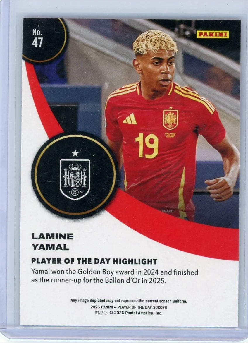 Lamine Yamal 2026 Panini Player of the year #'d 52/99