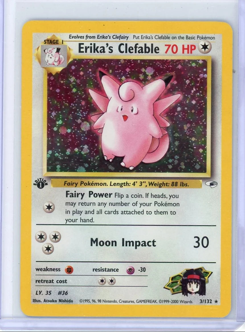 Erika's Clefable Pokémon Gym Heroes Holo #3/132