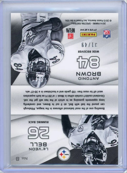 Le'Veon Bell Antonio Brown 2014 Panini Spectra Dynamic Duos #'d 31/49