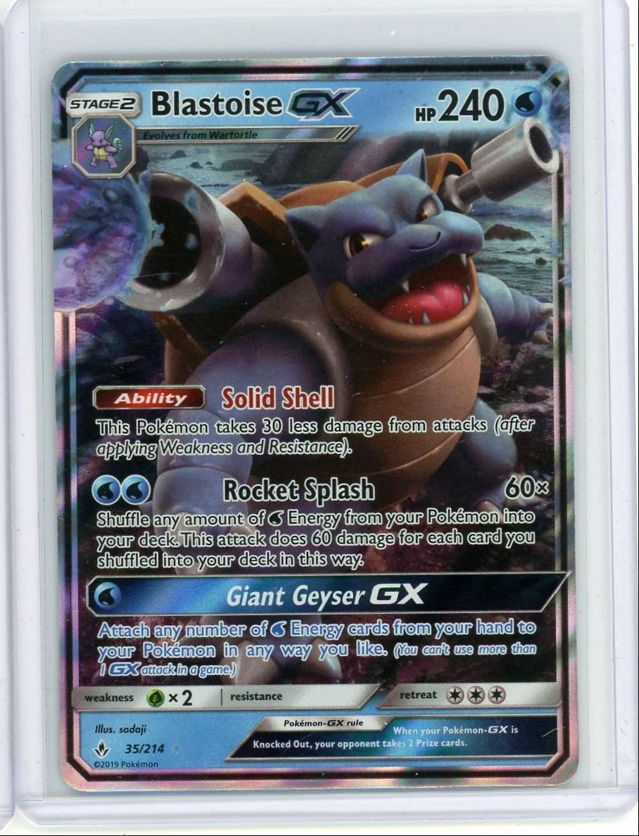 Blastoise GX Pokémon Sun & Moon Unbroken Bonds Ultra-Rare #35/214