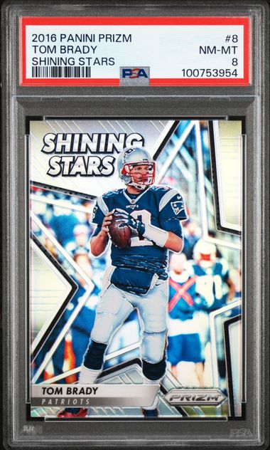 Tom Brady Panini Prizm Shining Stars #8 PSA 8