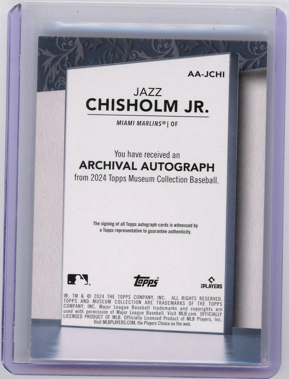 Jazz Chishom Jr. 2024 Topps Museum Collection Archival Auto #'d 071/299