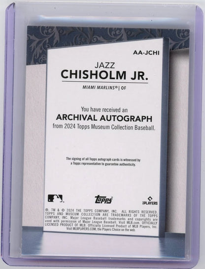 Jazz Chishom Jr. 2024 Topps Museum Collection Archival Auto #'d 071/299