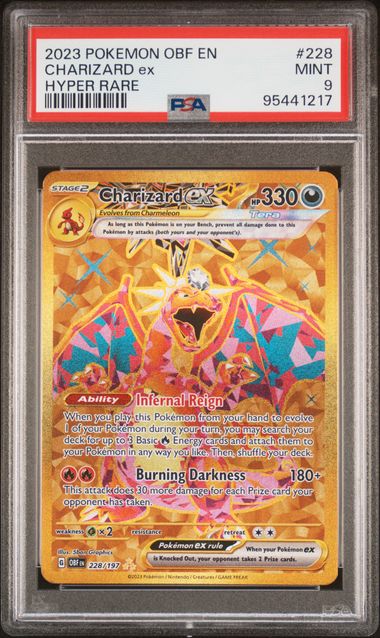 Charizard ex Pokémon Obsidian Flames Hyper Rare #228/197 PSA 9