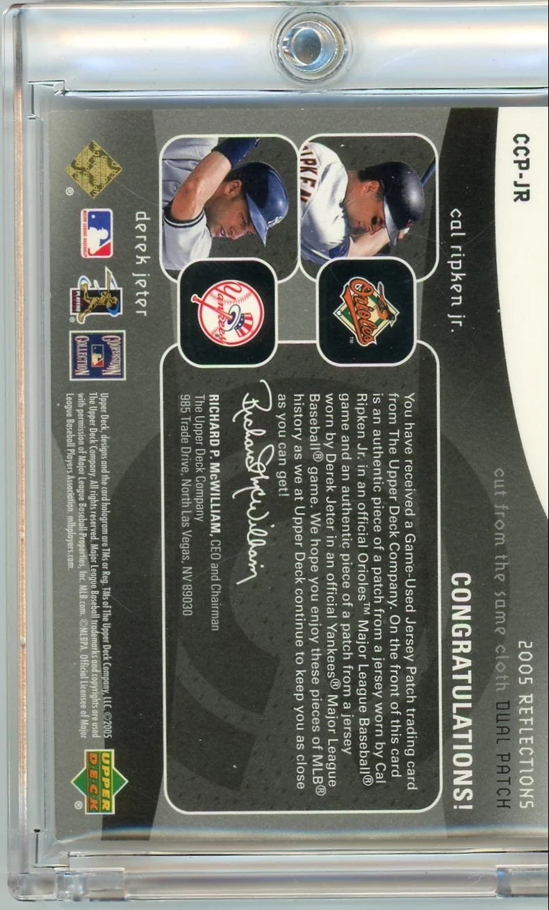 Cal Ripken Jr./Derek Jeter 2005 Upper Deck Reflections Cut from the Same Cloth Dual Patch #'d 84/99