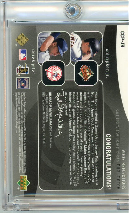 Cal Ripken Jr./Derek Jeter 2005 Upper Deck Reflections Cut from the Same Cloth Dual Patch #'d 84/99